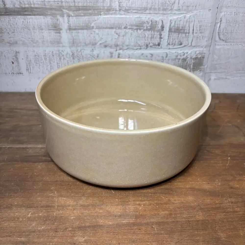 Large Beige P Home Stoneware Bowl Made in Portugal